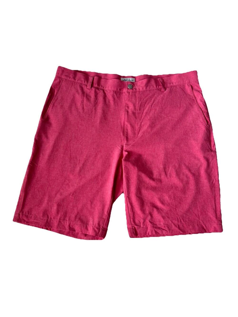 Peter Millar Crown Sport Mens Pink Golf Shorts Size 38 Performance Flat Front